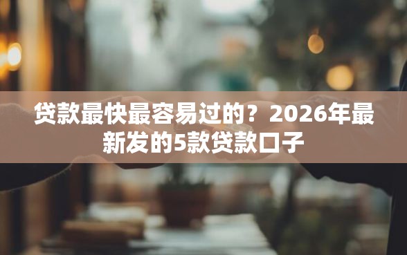 贷款最快最容易过的？2026年最新发的5款贷款口子