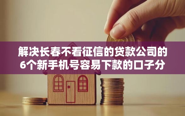 解决长春不看征信的贷款公司的6个新手机号容易下款的口子分享