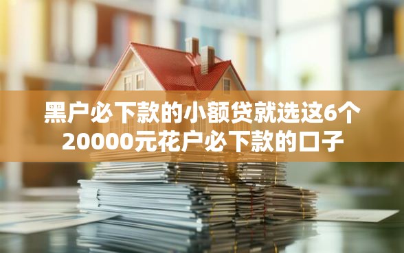 黑户必下款的小额贷就选这6个20000元花户必下款的口子