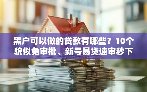 黑户可以做的贷款有哪些？10个貌似免审批、新号易贷速审秒下款软件合集
