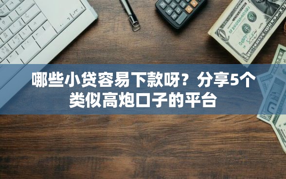 哪些小贷容易下款呀？分享5个类似高炮口子的平台