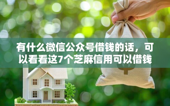 有什么微信公众号借钱的话,可以看看这7个芝麻信用可以借钱的平台 有什么微信公众号借钱的话,可以看看这7个芝麻信用可以借钱的平台