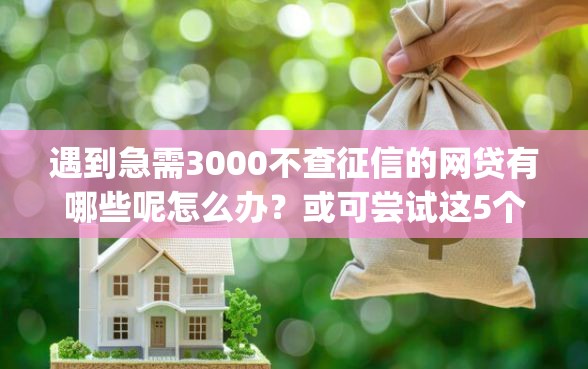 遇到急需3000不查征信的网贷有哪些呢怎么办?或可尝试这5个黑户贷款必下口子app 遇到急需3000不查征信的网贷有哪些呢怎么办?或可尝试这5个黑户贷款必下口子app