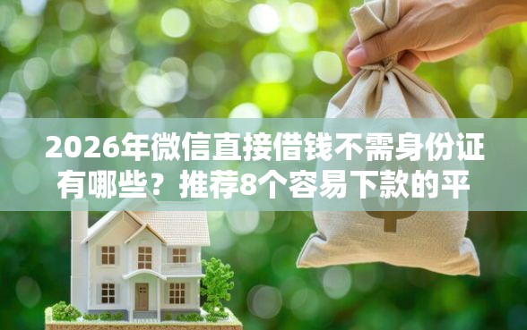 2026年微信直接借钱不需身份证有哪些？推荐8个容易下款的平台