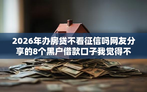 2026年办房贷不看征信吗网友分享的8个黑户借款口子我觉得不错！