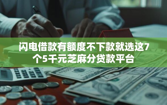 闪电借款有额度不下款就选这7个5千元芝麻分贷款平台