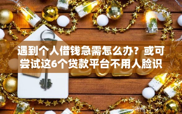 遇到个人借钱急需怎么办？或可尝试这6个贷款平台不用人脸识别