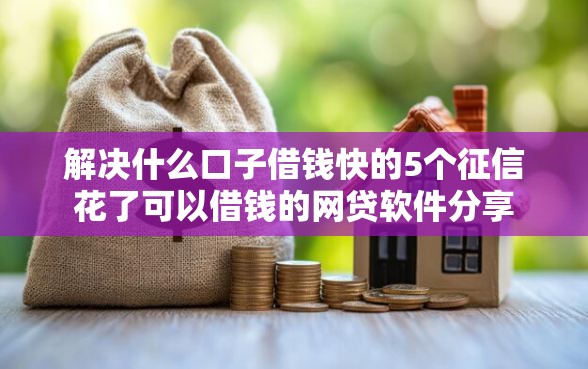 解决什么口子借钱快的5个征信花了可以借钱的网贷软件分享