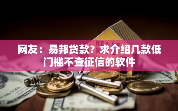 网友：易邦贷款？求介绍几款低门槛不查征信的软件