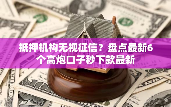 抵押机构无视征信？盘点最新6个高炮口子秒下款最新