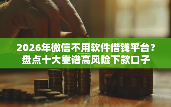 2026年微信不用软件借钱平台？盘点十大靠谱高风险下款口子