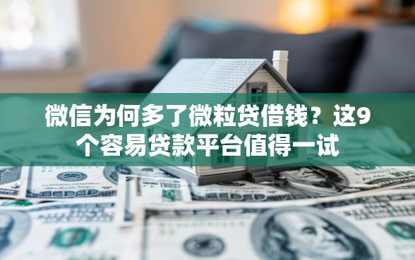 微信为何多了微粒贷借钱？这9个容易贷款平台值得一试