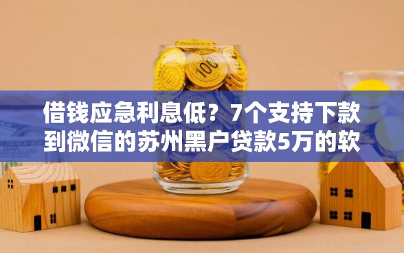 借钱应急利息低？7个支持下款到微信的苏州黑户贷款5万的软件