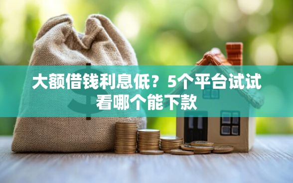 大额借钱利息低？5个平台试试看哪个能下款