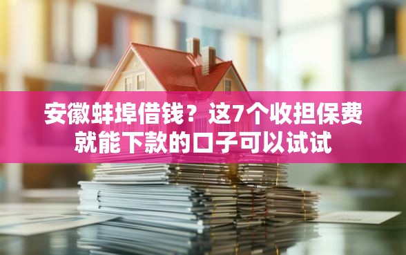 安徽蚌埠借钱？这7个收担保费就能下款的口子可以试试