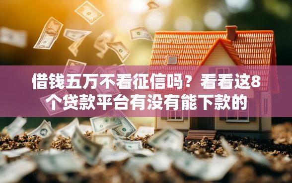 借钱五万不看征信吗？看看这8个贷款平台有没有能下款的