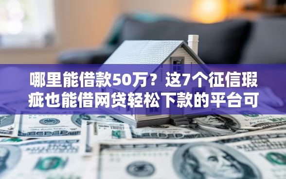 哪里能借款50万？这7个征信瑕疵也能借网贷轻松下款的平台可以试试