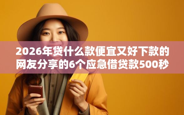 2026年贷什么款便宜又好下款的网友分享的6个应急借贷款500秒下平台我觉得不错！