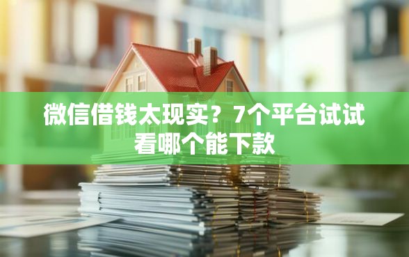微信借钱太现实？7个平台试试看哪个能下款