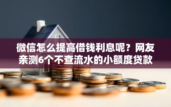 微信怎么提高借钱利息呢?网友亲测6个不查流水的小额度贷款口子盘点 微信怎么提高借钱利息呢?网友亲测6个不查流水的小额度贷款口子盘点