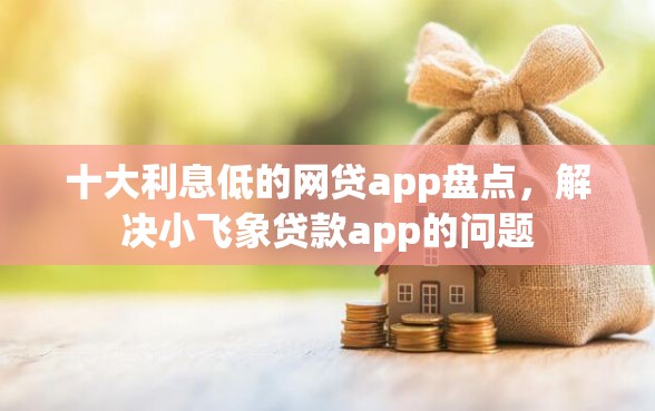 十大利息低的网贷app盘点，解决小飞象贷款app的问题