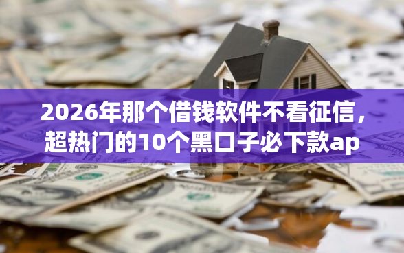 2026年那个借钱软件不看征信，超热门的10个黑口子必下款app2023推荐