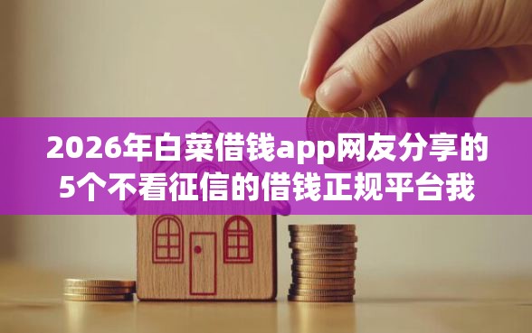 2026年白菜借钱app网友分享的5个不看征信的借钱正规平台我觉得不错！