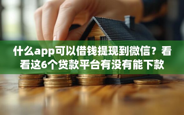 什么app可以借钱提现到微信？看看这6个贷款平台有没有能下款的