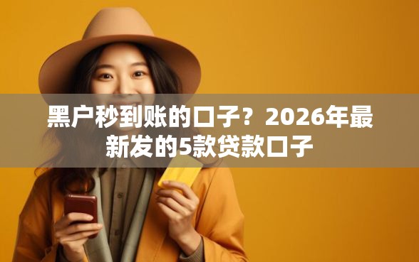 黑户秒到账的口子？2026年最新发的5款贷款口子
