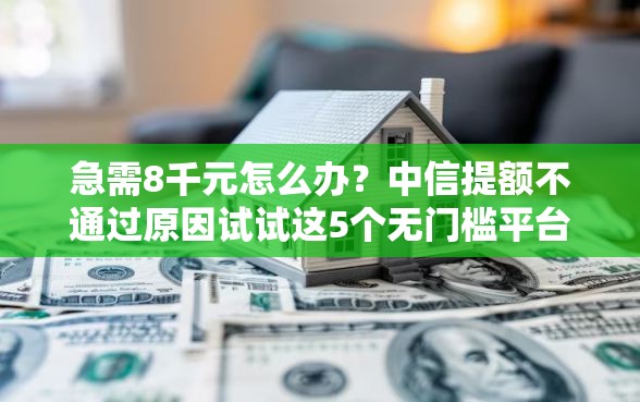 急需8千元怎么办？中信提额不通过原因试试这5个无门槛平台
