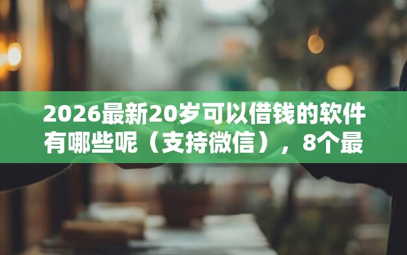 2026最新20岁可以借钱的软件有哪些呢（支持微信），8个最简单的贷款平台无私分享