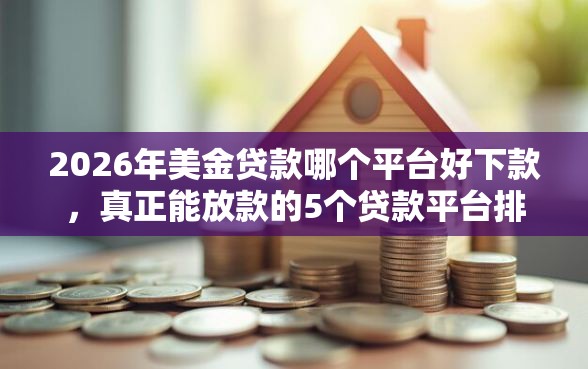 2026年美金贷款哪个平台好下款，真正能放款的5个贷款平台排名不分先后推荐