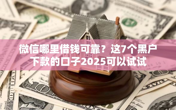 微信哪里借钱可靠？这7个黑户下款的口子2025可以试试