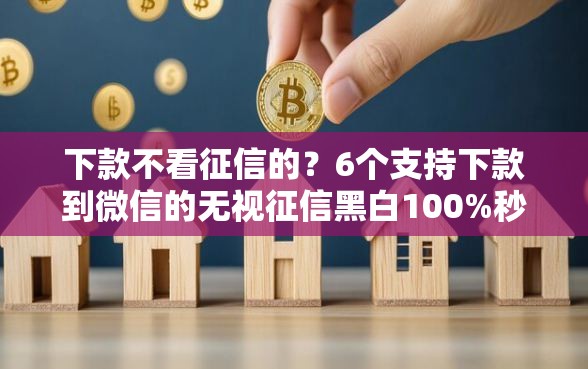 下款不看征信的？6个支持下款到微信的无视征信黑白100%秒下网贷口子