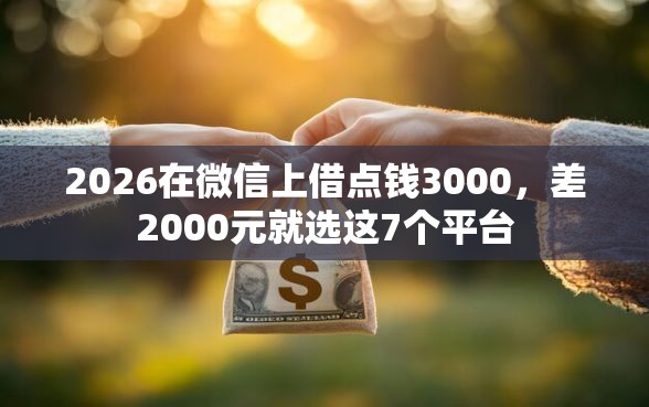 2026在微信上借点钱3000，差2000元就选这7个平台