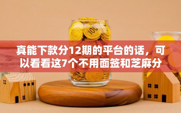 真能下款分12期的平台的话，可以看看这7个不用面签和芝麻分的贷款口子