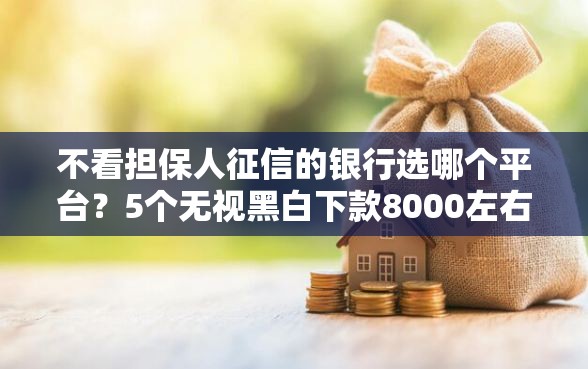 不看担保人征信的银行选哪个平台？5个无视黑白下款8000左右的口子推荐