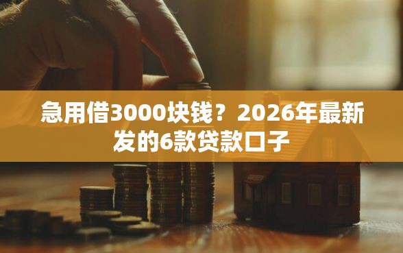 急用借3000块钱？2026年最新发的6款贷款口子