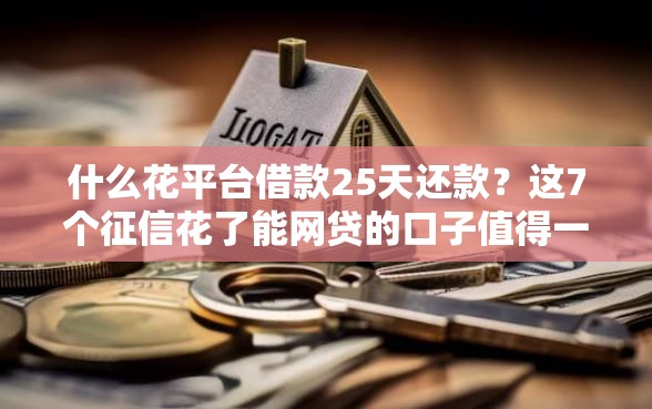 什么花平台借款25天还款？这7个征信花了能网贷的口子值得一试