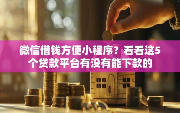 微信借钱方便小程序？看看这5个贷款平台有没有能下款的