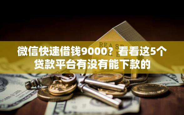 微信快速借钱9000？看看这5个贷款平台有没有能下款的