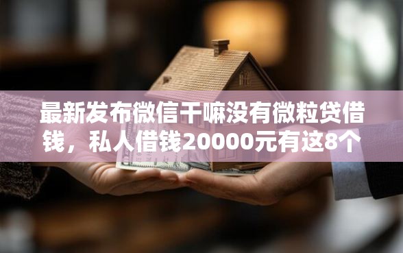 最新发布微信干嘛没有微粒贷借钱，私人借钱20000元有这8个渠道
