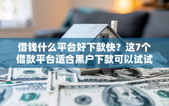 借钱什么平台好下款快？这7个借款平台适合黑户下款可以试试