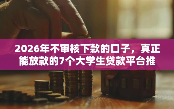 2026年不审核下款的口子，真正能放款的7个大学生贷款平台推荐