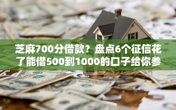 芝麻700分借款？盘点6个征信花了能借500到1000的口子给你参考