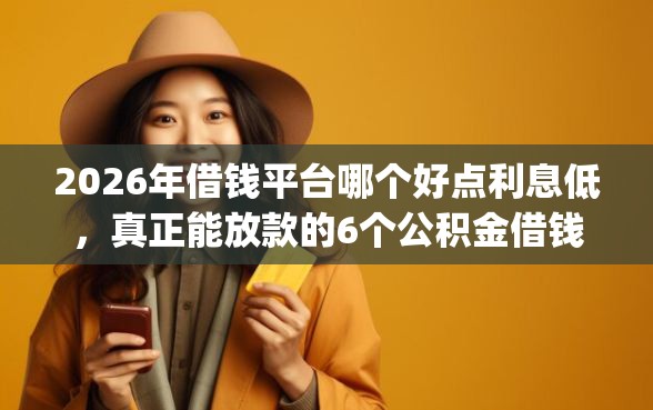 2026年借钱平台哪个好点利息低，真正能放款的6个公积金借钱app推荐