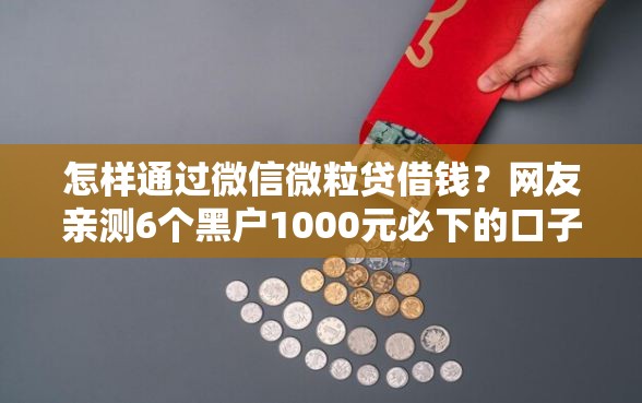 怎样通过微信微粒贷借钱？网友亲测6个黑户1000元必下的口子盘点