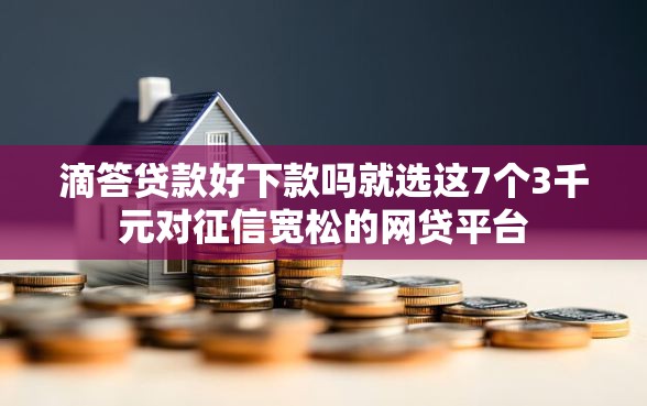 滴答贷款好下款吗就选这7个3千元对征信宽松的网贷平台