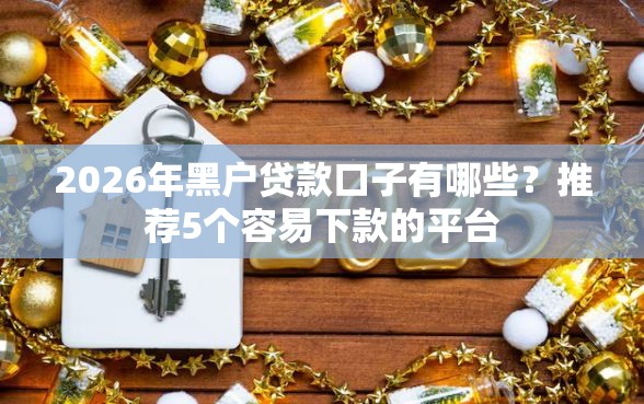 2026年黑户贷款口子有哪些？推荐5个容易下款的平台