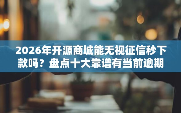 2026年开源商城能无视征信秒下款吗?盘点十大靠谱有当前逾期黑户借钱口子 2026年开源商城能无视征信秒下款吗?盘点十大靠谱有当前逾期黑户借钱口子